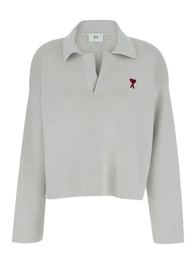 Ami Alexandre Mattiussi Red Adc Polo In White