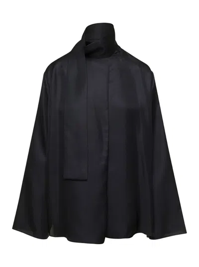 Rohe Silk Top With Sash In Black