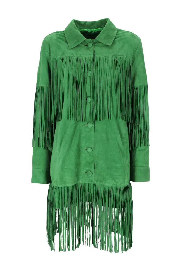 DANCASSAB Rivera double-breasted fringed jacket - Brown