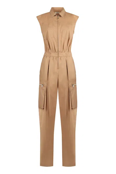 Herno Cotton Jumpsuit In Sand