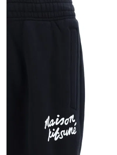 Maison Kitsuné Logo-print Track Pants In Black/white