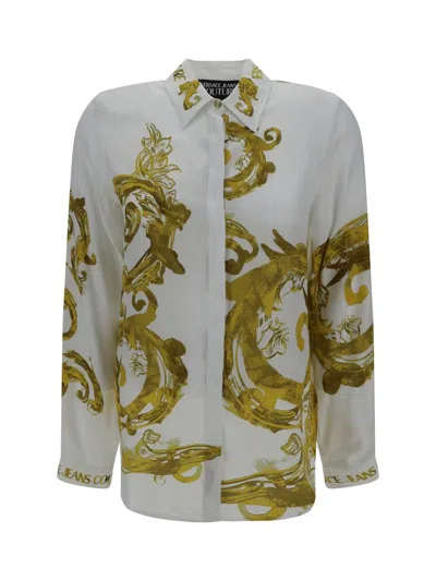 Versace Jeans Couture Shirts In White/gold