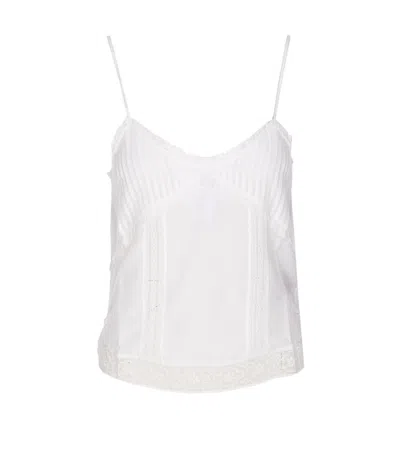 Zadig & Voltaire Calixia Tomboy Lace-detail Top In Bianco