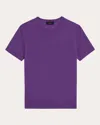 Theory Short-sleeve Sweater In Regal Wool In Purple
