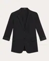 Theory Rolled-sleeve Shawl Collar One-button Jacket In Black