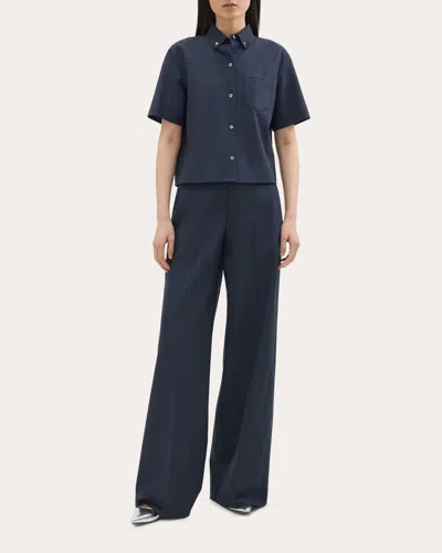 Theory Women's High-waist Trousers In Blue