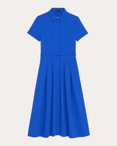 Theory Women's Volume Shirt Dress In Blue