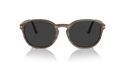 Persol Po3343s Striped Brown Sunglasses In Polar Black Grey