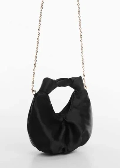Mango Satin Handbag Black In Noir