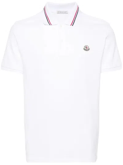 Moncler Logo-patch Polo Shirt In White