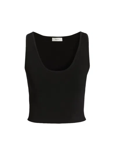 A.l.c Cleo Knit Crop Top In Black