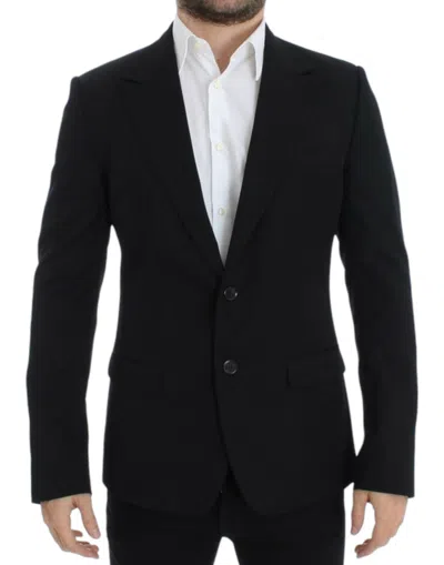 Dolce & Gabbana Elegant Slim Fit Black Wool Men's Blazer