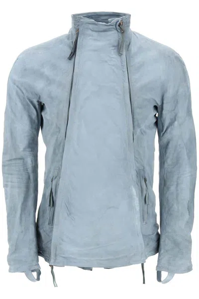 11 By Boris Bidjan Saberi Boris Bidjan Saberi Leather Jacket With Two Zippers In Blue