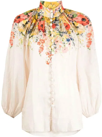 Zimmermann Floral Print Blouse In Multicolour