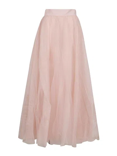 Zimmermann High-rise Tulle Maxi Skirt In Pink