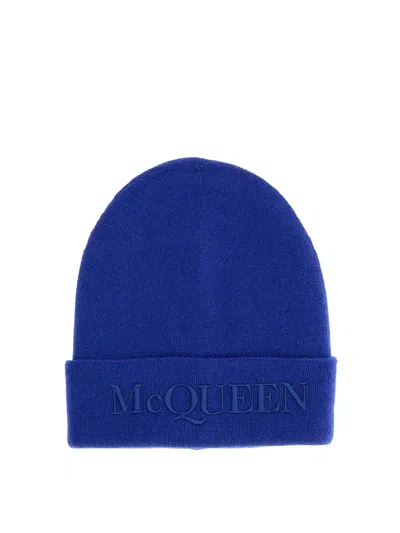 Alexander Mcqueen Hat With Logo In Blue