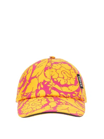 Versace Silhouette Baroque Baseball Hat In Multicolour