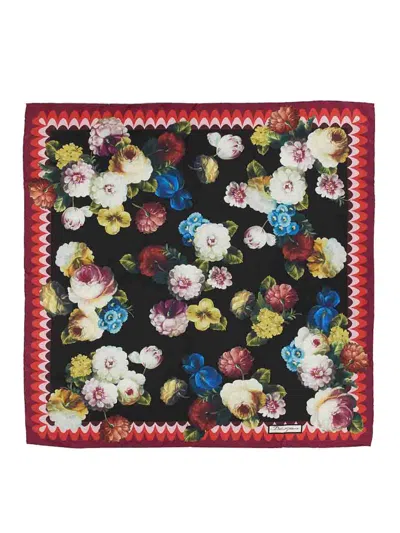 Dolce & Gabbana Floral-print Silk Scarf In Multicolour