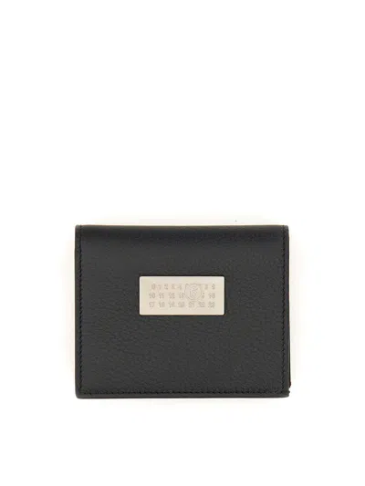 Mm6 Maison Margiela Numeric Bi-fold Leather Wallet In Black