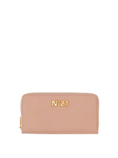 N°21 Leather Wallet In Pink
