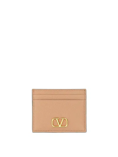 Valentino Garavani Signature Vlogo Card Holder In Light Pink