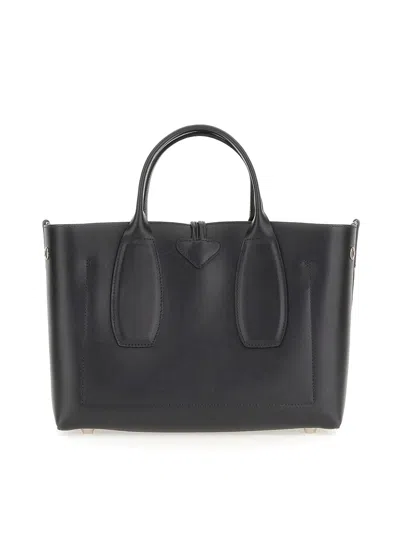 Longchamp Medium Roseau Bag In Black