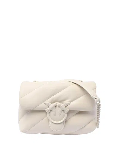 Pinko Mini Love Puff Leather Bag In White