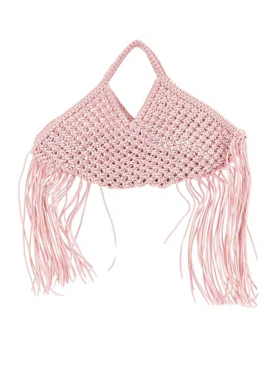 Yuzefi Large Woven Basket Bag In Pink
