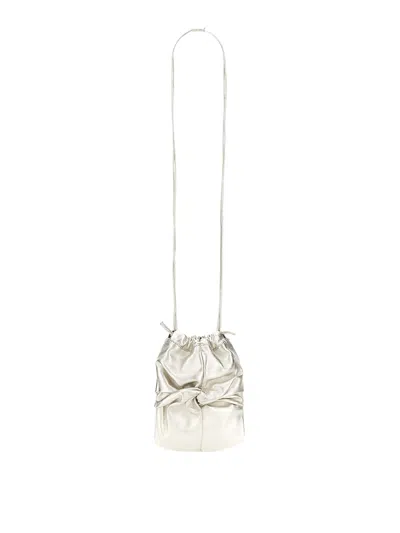 Hereu Ronet Metallic Bucket Bag In Silver