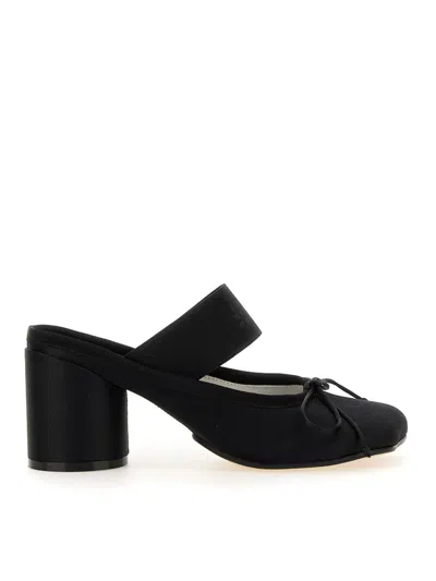 Mm6 Maison Margiela Elastic Pump With Logo In Black