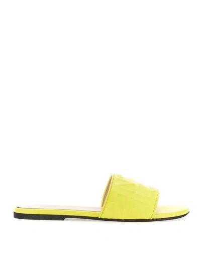 N°21 Slide Sandal With Logo In Yellow