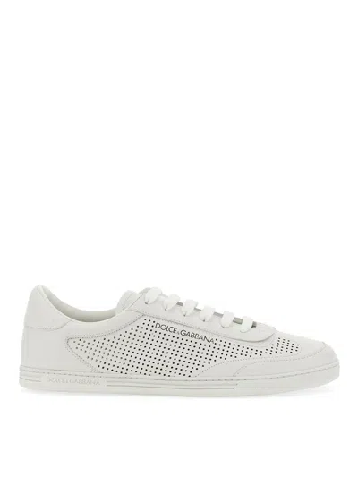 Dolce & Gabbana Saint Tropez Leather Trainers In White