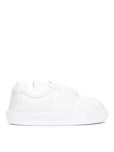 Marni Padded Leather Trainers In White