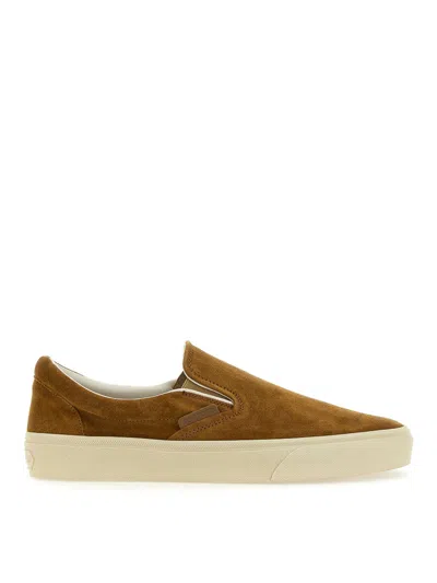 Tom Ford Slip-on Trainer In Brown