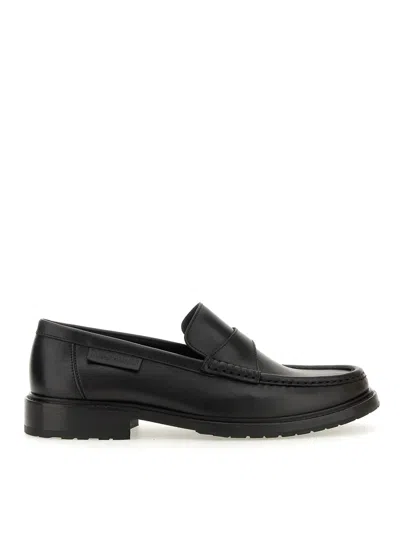 Moschino Leather Loafer In Black