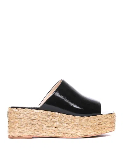 Paloma Barceló Black Pilline Wedges With Round Toe