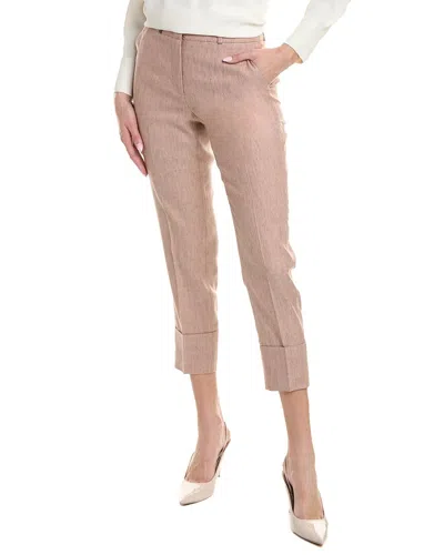Peserico Linen & Wool-blend Pant In Pink