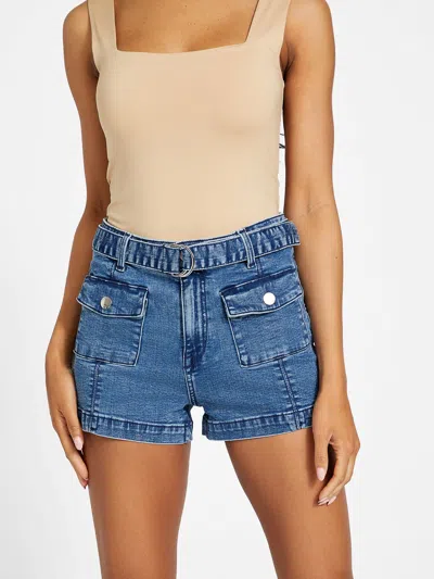 Guess Factory Sloane High-rise Belted Shorts In Multi