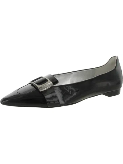 Naturalizer Womens Leather Pointed Toe Ballet Flats In Black