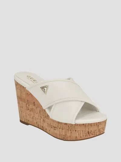 Guess Factory Cloys Summer Wedges In White