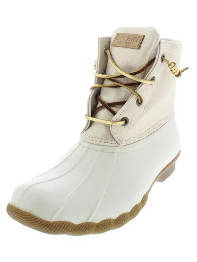 Sperry Saltwater Womens Metallic Canvas Pac Boots In Multi