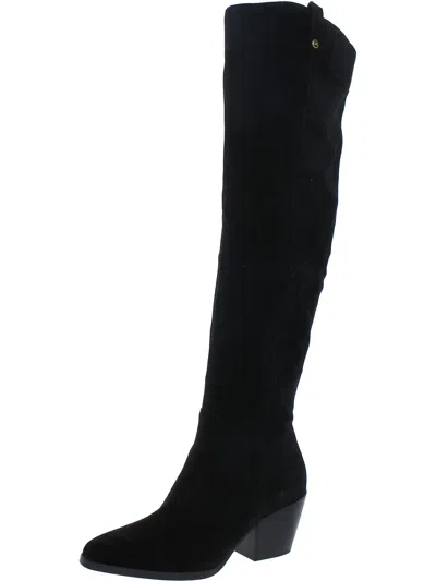 Michael Michael Kors Womens Suede Pointed Toe Over-the-knee Boots In Black
