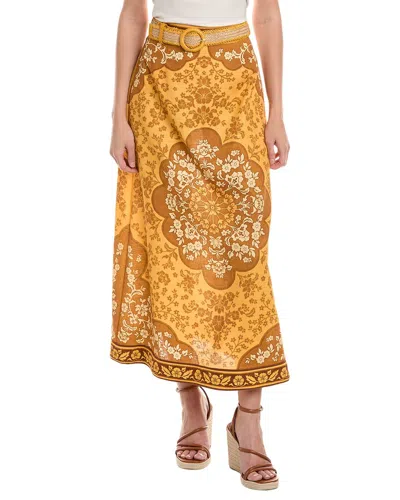 Zimmermann Raie Column Midi Dress In Gold