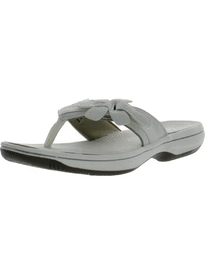 Cloudsteppers By Clarks Brinley Flora H Womens Slides Slip On Thong Sandals In Grey