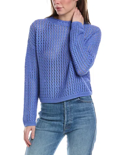Vince Crochet T-shirt In Blue