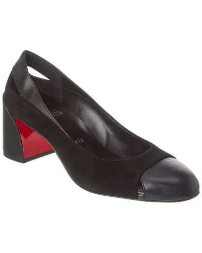 Christian Louboutin Miss Duvette 55 Suede & Leather Pump In Black