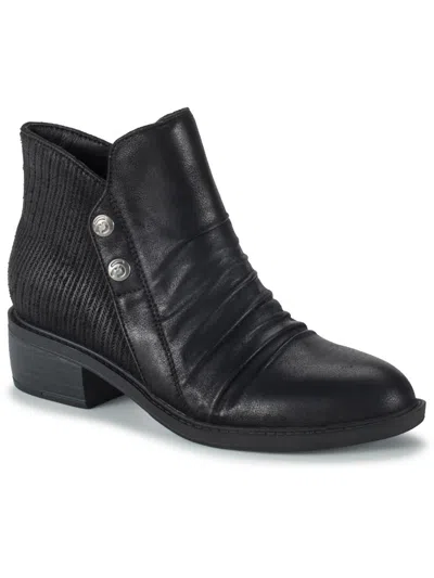 Baretraps Stevie Womens Faux Leather Ankle Booties In Black