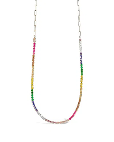 Sterling Forever Maria Tennis Necklace-silver