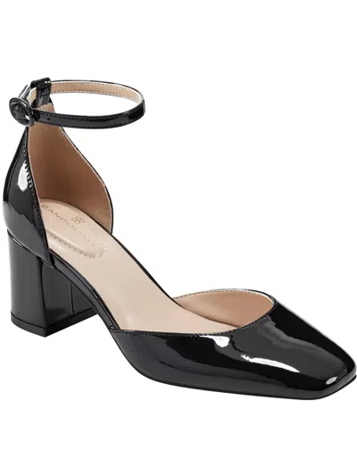 Bandolino Women's Lets Add Square Toe Block Heel Ankle Strap Pumps In Black