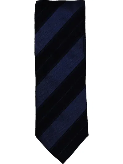Canali Mens Silk Striped Neck Tie In Blue